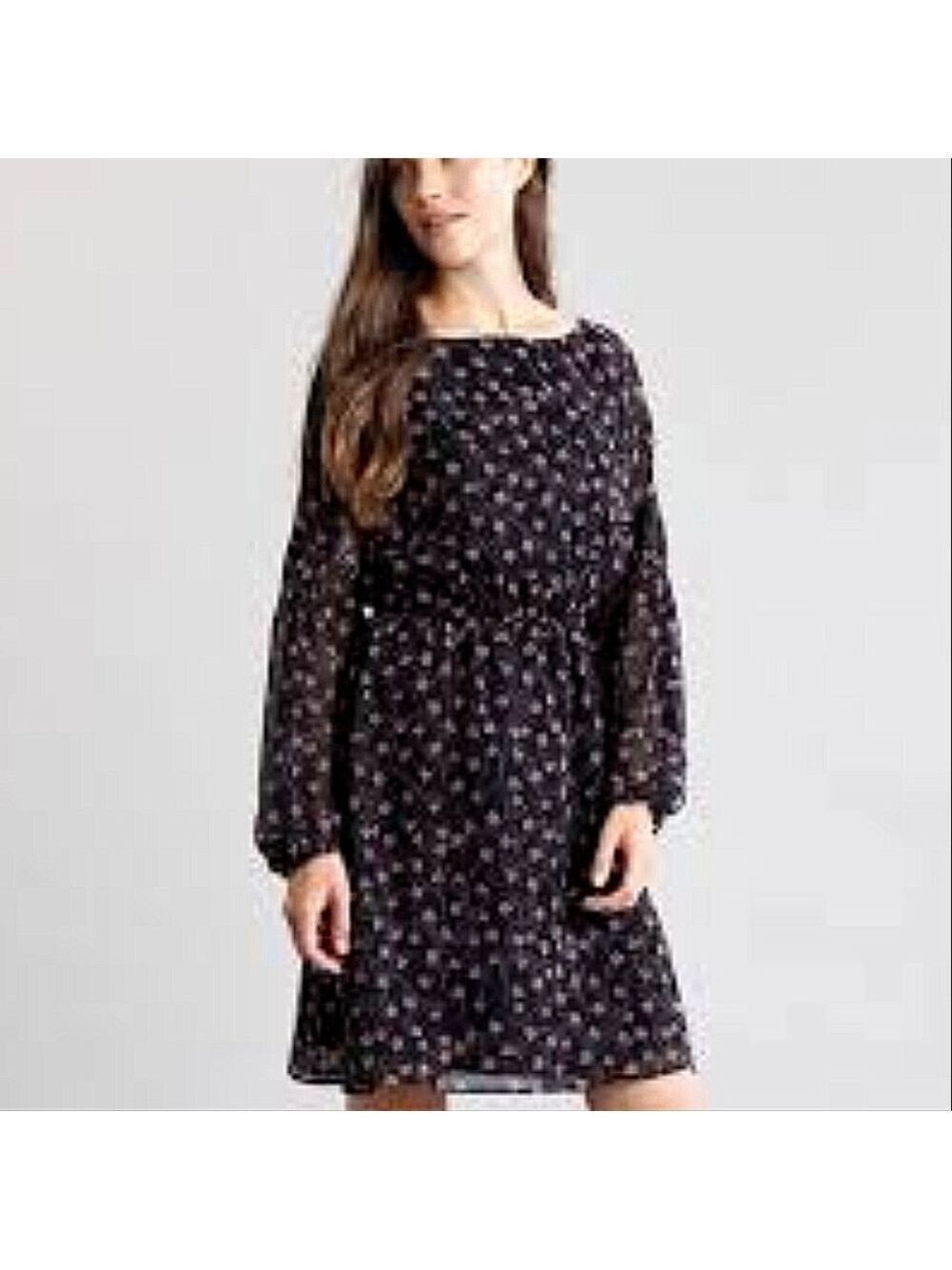 L • Elizabeth & James • Boatneck Elastic Waist Dress